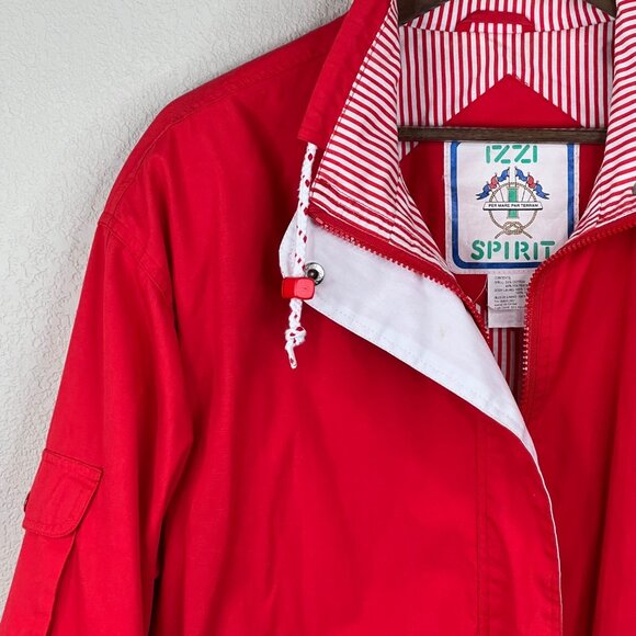 Izzi Spirit Red & White Jacket Vintage Preppy Nautical - Picture 9 of 16
